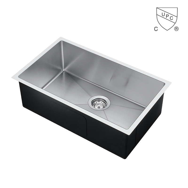 32 Inch SUS304 Handmade Single Bowl Undermount Kitchen Sink